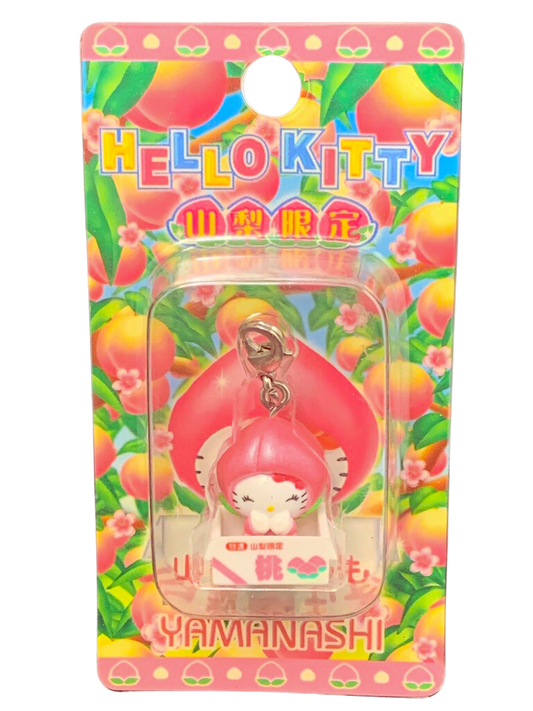 Hello Kitty Gotochi Charm Keychain Sanrio - Yamanashi Peach