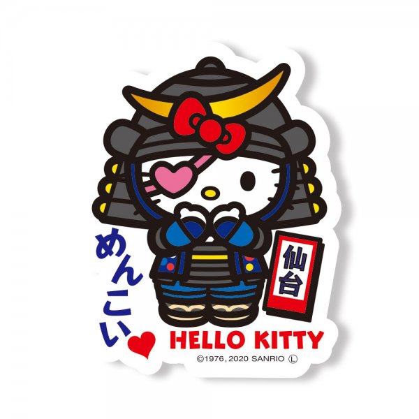 Hello Kitty Gotochi Sticker Miyagi Samurai Datemasamune