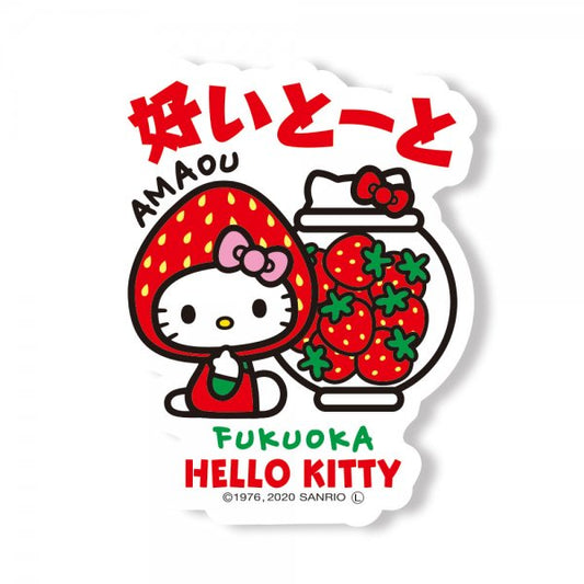 Hello Kitty Gotochi Sticker Fukuoka Strawberry (Amaou)
