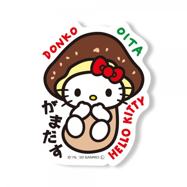 Hello Kitty Gotochi Sticker Oita Mushroom