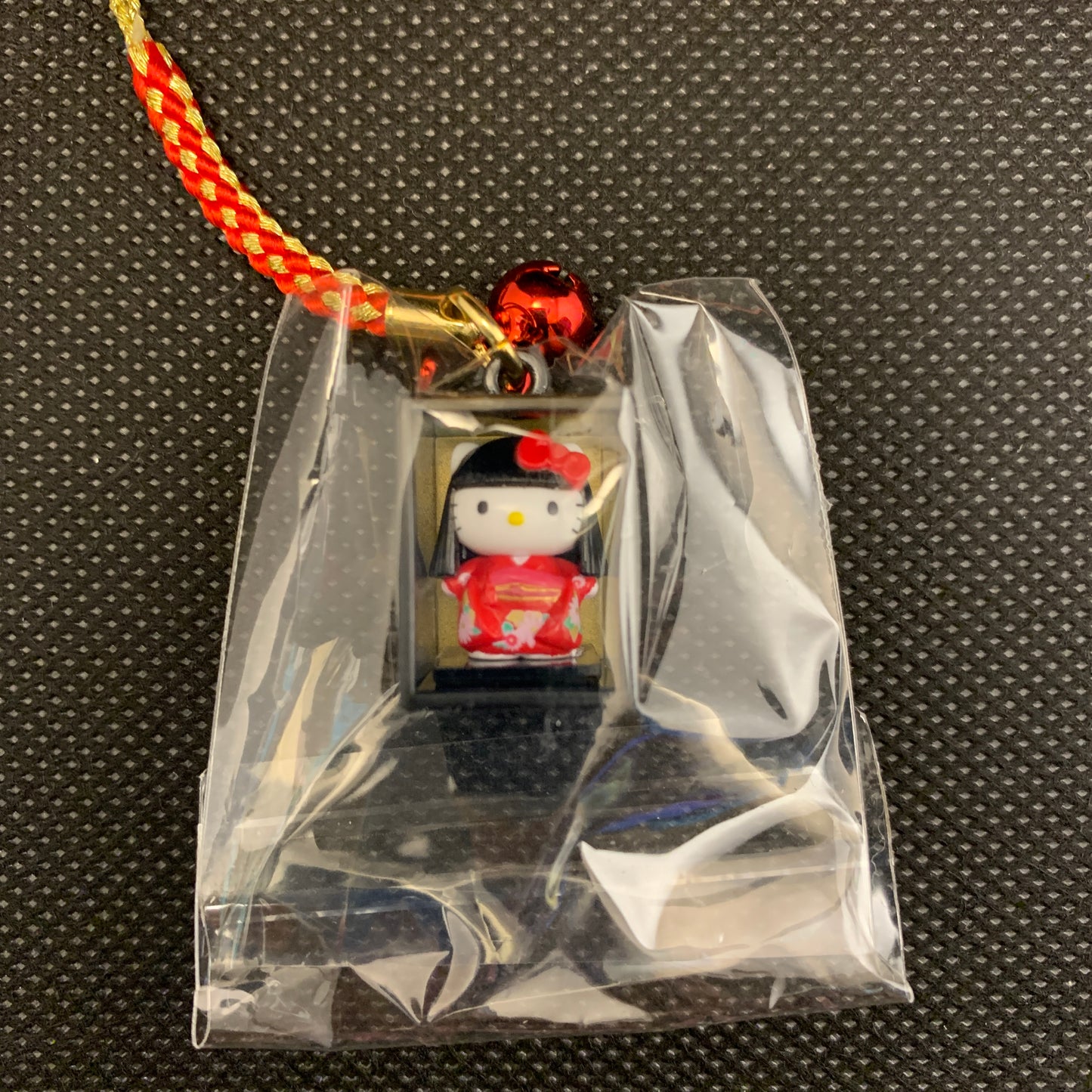 Hello Kitty Gotochi Charm Keychain Sanrio - Saitama Japanese Traditional Doll