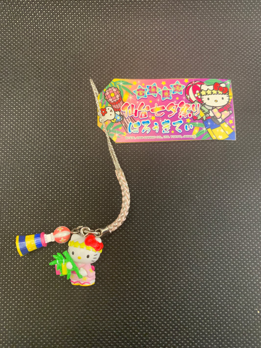 Hello Kitty Gotochi Charm Keychain Sanrio - Miyagi Sendai Tanabata Festival