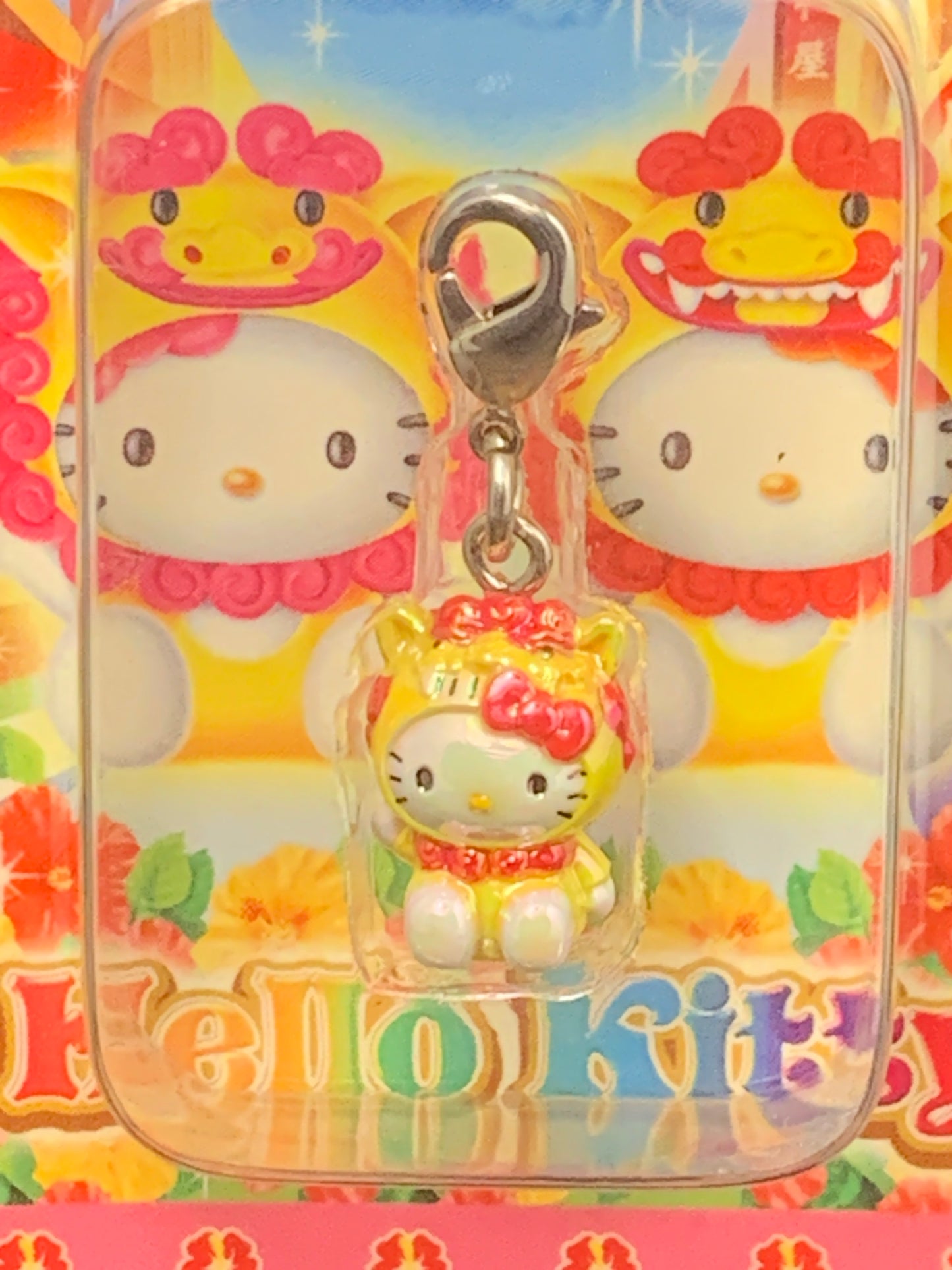 Hello Kitty Gotochi Charm Keychain Sanrio - Okinawa Shisa