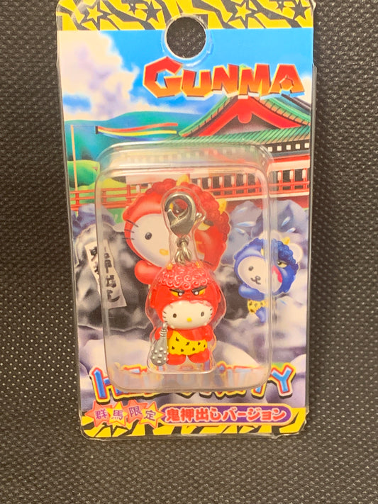 Hello Kitty Gotochi Charm Keychain Sanrio - Gunma Red Oni